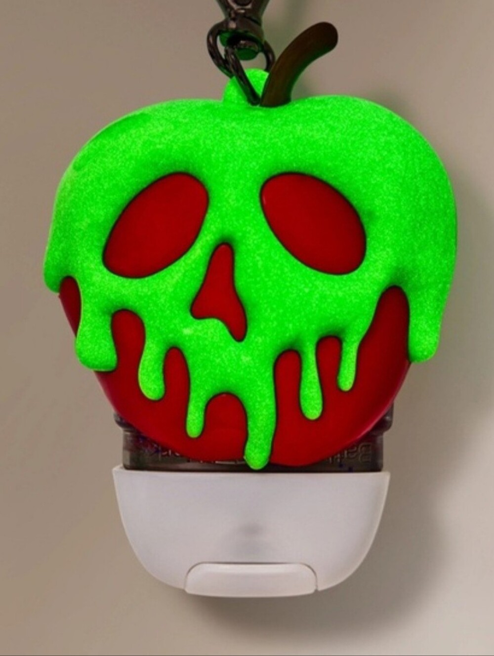 Disneys Evil Queen Glow in the Dark BBW Green and Red Apple Sanitizer Holder